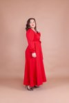 Kırmızı Büyük Beden Uzun Elbise