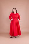 Kırmızı Büyük Beden Uzun Elbise