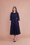 Lacivert Midi Büyük Beden Elbise