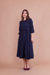 Lacivert Midi Büyük Beden Elbise