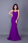 Long Strapless Mermaid Tie-Back Evening Dress - Purple