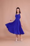 Midi Square Neck Dress - Sapphire Blue