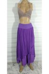 Mor İpek Şalvar Asimetrik Kapaklı Pantolon