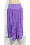 Mor İpek Şalvar Asimetrik Kapaklı Pantolon