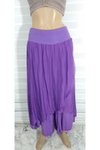 Mor İpek Şalvar Asimetrik Kapaklı Pantolon