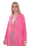 Pembe Oversize Kaftan İtalyan İpek Detaylı Bluz