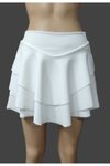 Beyaz Mini Yüksek Bel Fırfırlı Şort Etek
