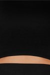 Siyah Bodycon Cutout Göbek Dekolteli Crop Top