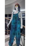 Turkuaz Renkli Yıkamalı Taşlanmış Hint Otantik Şalvar Tulum