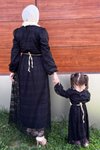 Siyah Dantelli Anne Tesettür Elbise