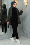 Siyah Dar Paça Kot Tesettür Pantolon