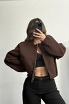 Kahverengi Bomber Premium Kaşe Ceket