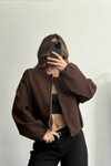 Kahverengi Bomber Premium Kaşe Ceket