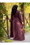 Bordo Oversize Örme Robalı Tesettür Elbise