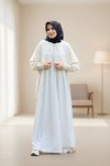 Knitted Caped Modest Dress - Ecru