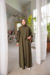 Haki Açık Şallı Medine İpeği Namaz Elbisesi