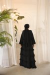 Siyah Salaş Fırfırlı Tesettür Elbise