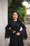 Siyah Şifon Astarlı Tesettür Elbise