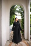 Siyah Şifon Astarlı Tesettür Elbise