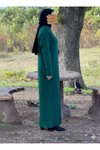 Zümrüt Taş Detaylı Triko Tesettür Elbise