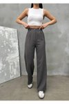 Antrasit Palazzo Double Kumaş Pantolon