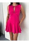 Pembe Mini Göğüs Bağlamalı Elbise