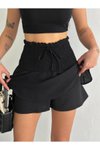 Siyah Mini Aerobin Şortlu Etek