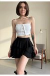 Siyah Mini Mykonos Basic Etek
