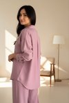 Toz Pembe İkili Gömlek Pantolon Takım