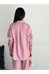 Toz Pembe İkili Gömlek Pantolon Takım