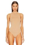 Bej İpek Jarse Bodysuit
