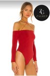 Kırmızı Çift Katlı İç Göstermez Boyundan Bağlamalı Çapraz Askılı Body