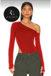 Kırmızı İç Göstermez Parmak Geçmeli Yaka Detaylı İpek Jarse Body