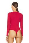 Kırmızı İpek Jarse Çift Katlı V Yaka Body