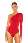 Kırmızı Tek Kol Büzgü Detaylı Body