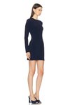 Lacivert Mini Bisiklet Yaka Astarlı İpek Jarse Elbise