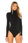 Siyah Balıkçı Yaka İpek Jarse Bodysuit