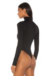 Siyah İpek Jarse Metal Fermuarlı Bodysuit