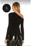 Siyah Tek Omuz İç Göstermez Bluz