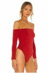 Kırmızı Çift Katlı İç Göstermez Boyundan Bağlamalı Çapraz Askılı Body