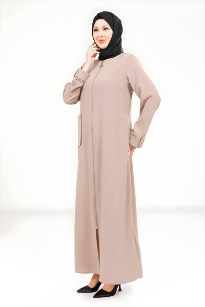 Pocketed Stone-Detail Abaya