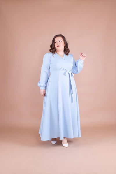 Bebe Mavi Uzun Büyük Beden Elbise