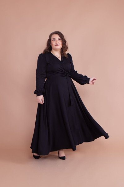 Long Plus Size Dress - Black
