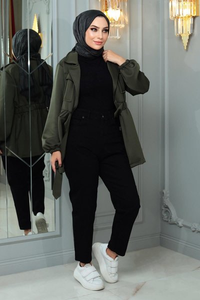 Siyah Dar Paça Kot Tesettür Pantolon