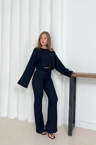 Siyah Salaş İspanyol Kol İkili Takım