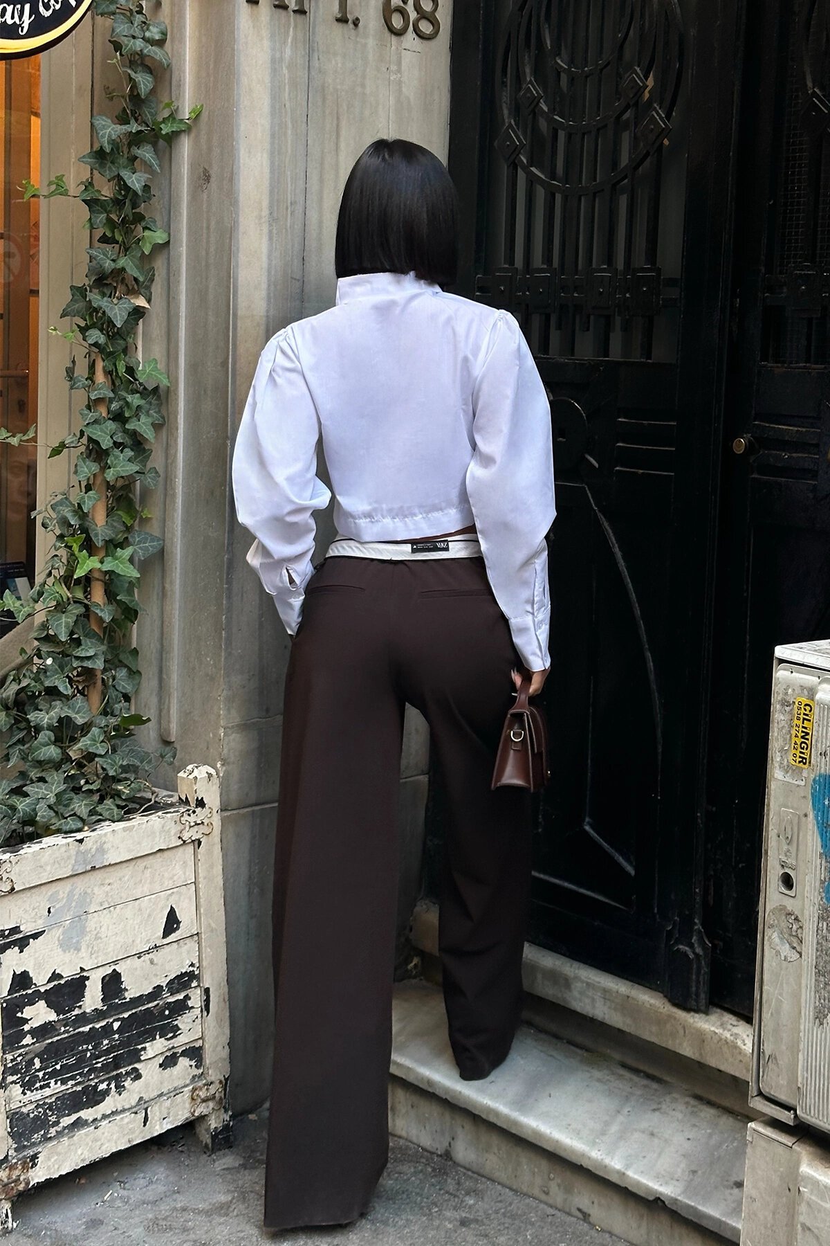 Poplin Asymmetric Collar Shirt - White - VİSKALİ