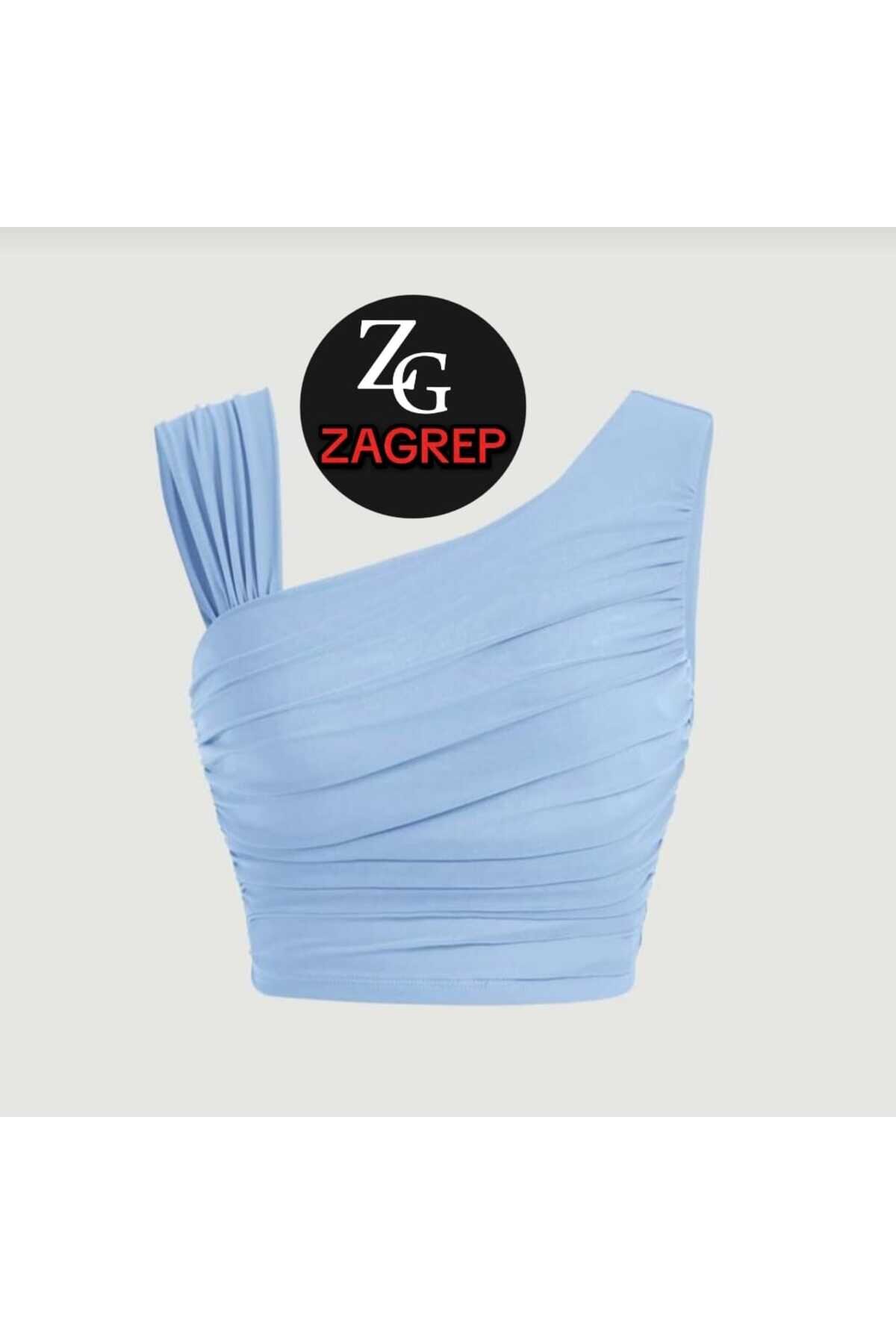 بستيير كروب توب أزرق بيبي درابيه بأكمام مزمومة - Zagrep