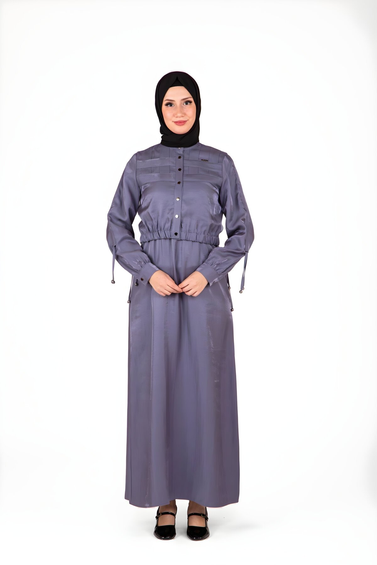 İndigo Parlak Kumaş Ceketli İkili Takım İndigo Parlak Kumaş Ceketli İkili Takım