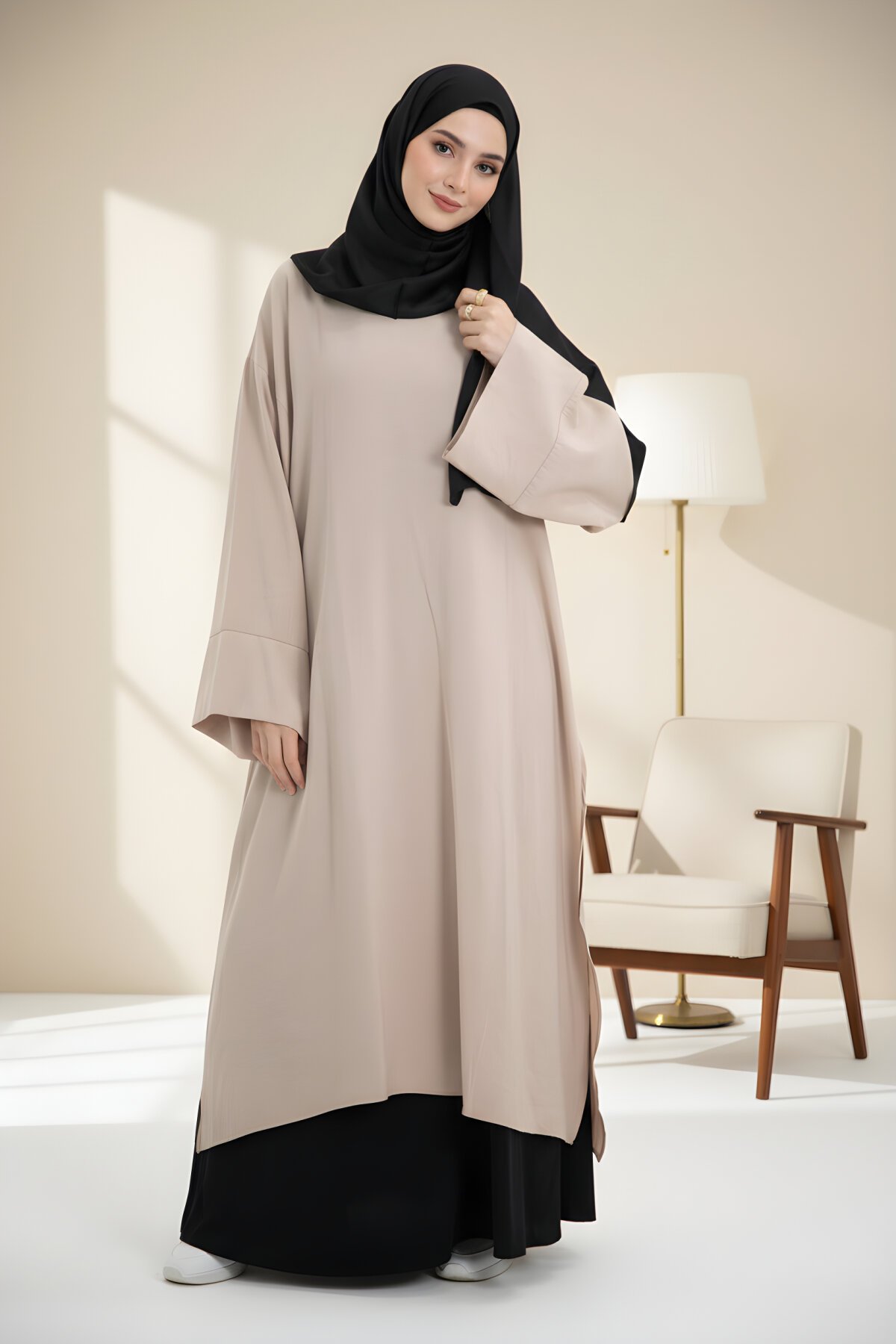 Bej İkili Modal Cupra Etekli Takım Bej İkili Modal Cupra Etekli Takım