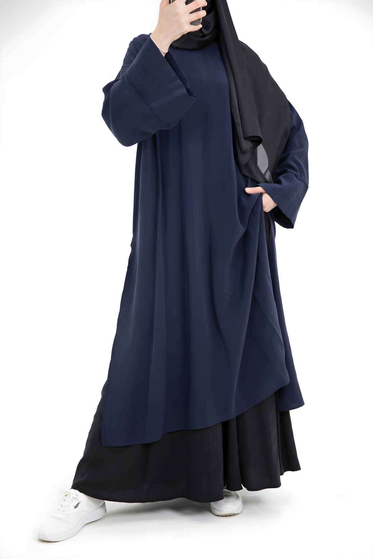 Lacivert Modal Cupra Etekli İkili Takım